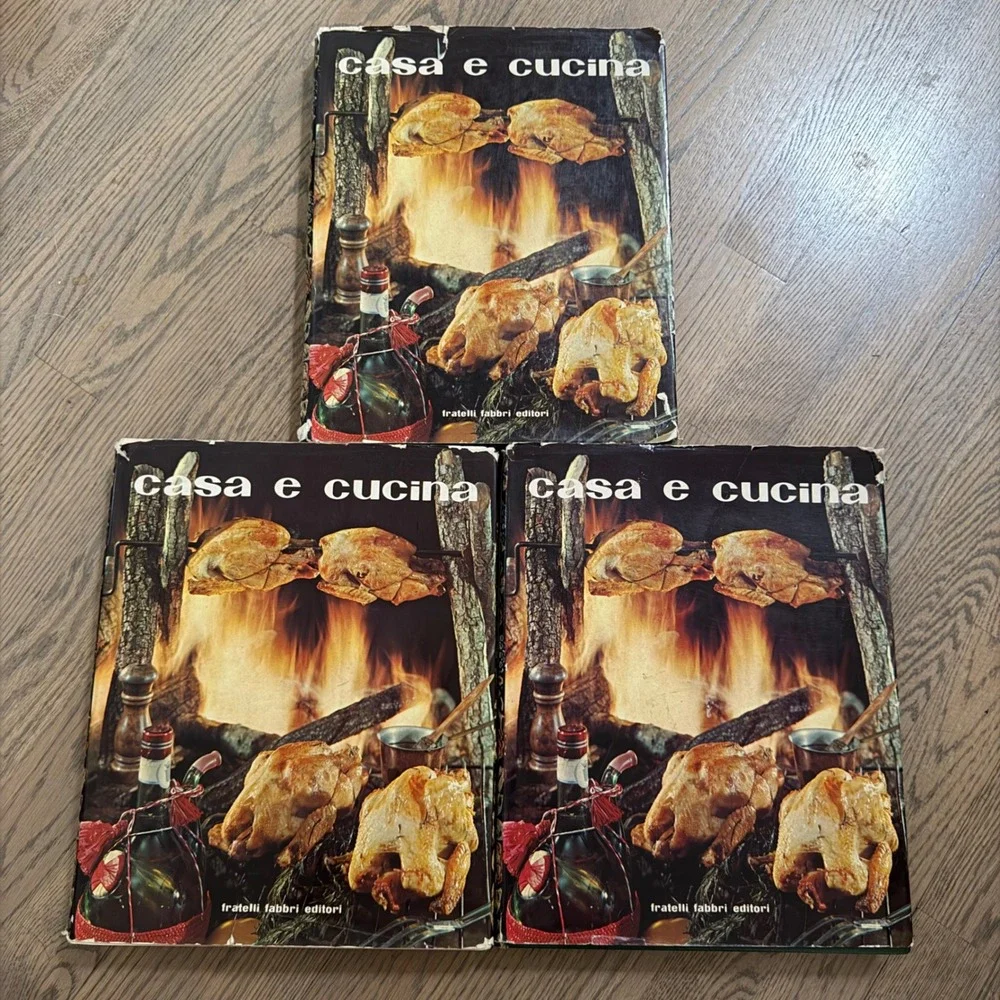 Vtg 1964 Casa‎ e Cucina Italian lifestyle Cookbook 3 Vol Set Fabbri Editori rare